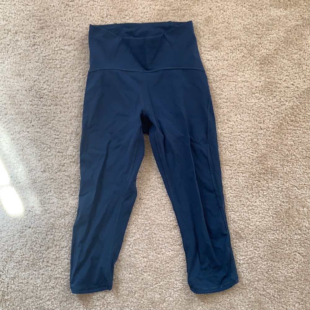 Teal 3/4 Sheer Insert Leggings